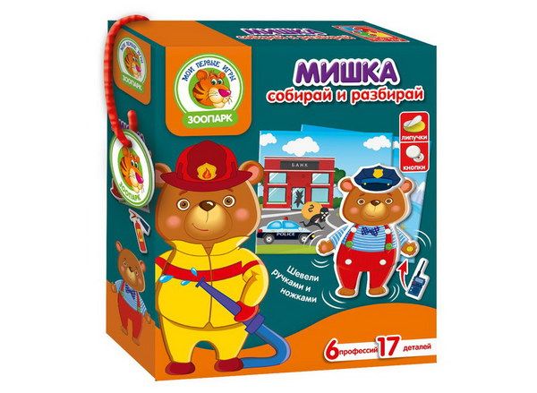 Vladi Toys VT2109-06 Игра с подвижными деталями "Мишка" Vladi Toys VT2109-06 Игра с подвижными деталями "Мишка"