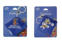 No name 1156158-no Брелок-подушечка плюшевый с термопринтом волк Забивака Zabivaka Running 6х6 см на карте FIFA-2018