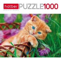 Hatber 1000ПЗ2-14059 Пазл Hatber Котенок в корзинке 1000 элементов 680х480мм