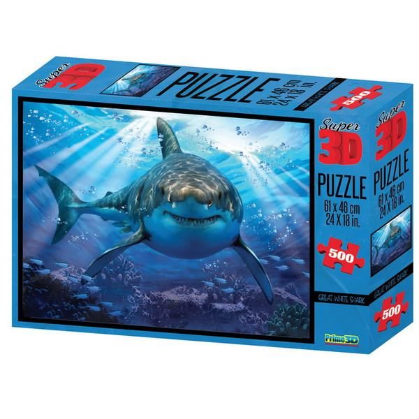 Prime 3D 10048-SBM Пазл 3D 500 Большая белая акула