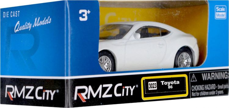 RMZ City 344023 Машина металлическая Toyota 86, 1:64, без механизмов, белая