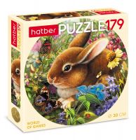 Hatber 179ПЗк4-21051 Пазл Hatber Зайчонок с бабочко 179 элементов, формат А4, D300мм