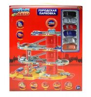 ABToys PT-00174 Парковка "Веселое авто" 4-х уровневая, 6 машинок
