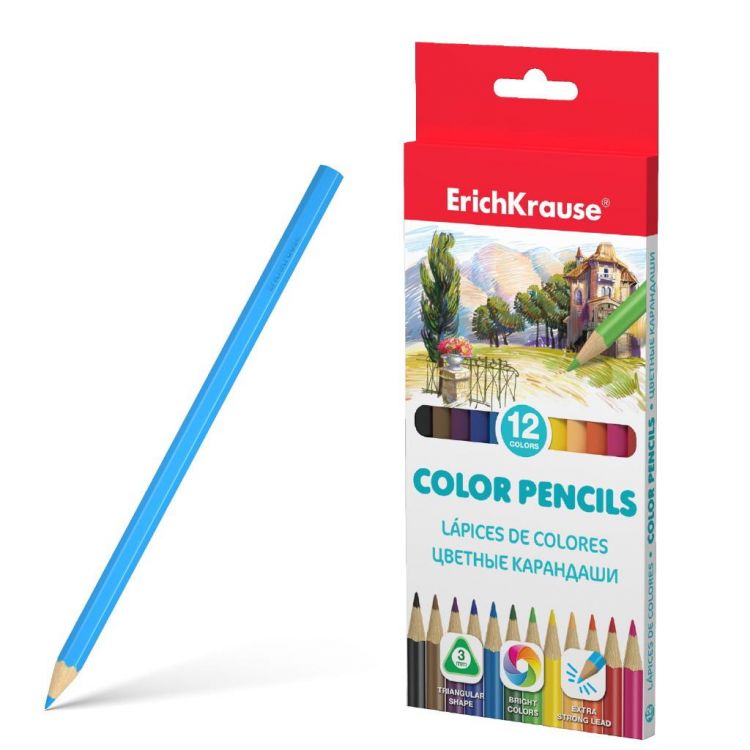 ErichKrause 49886ЕК Цветные карандаши ErichKrause 12 цветов трехгранные ErichKrause 49886ЕК Цветные карандаши ErichKrause 12 цветов трехгранные
