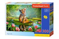 Castorland В-030156 Пазл Тигренок на лилии, 300 деталей