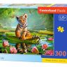 Castorland В-030156 Пазл Тигренок на лилии, 300 деталей