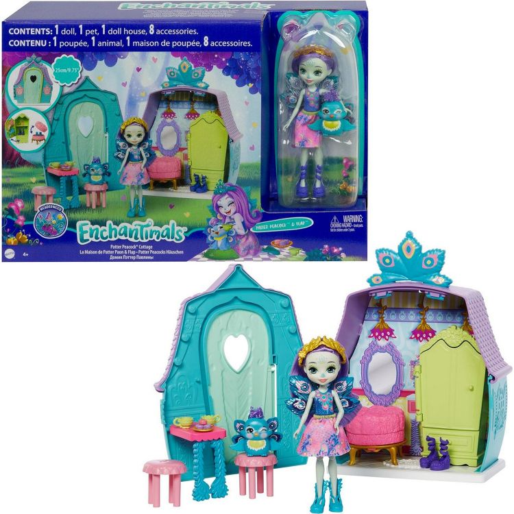 Mattel GYN61 Энчантималс Игровой набор Домик Пэттер Павлины, 25 см