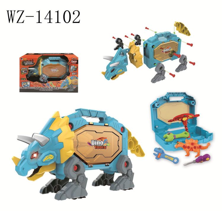 Junfa WZ-14102 Игровой набор Junfa Чемоданчик-конструктор Динозавр с инструментами