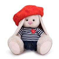 BUDI BASA SidS-363 Мягкая игрушка Зайка Ми в тельняшке и берете, 18 см