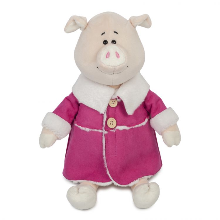 Maxitoys Luxury MT-MRT031803-22-no Мягкая игрушка Maxitoys Luxury Свинка Глаша в Дубленке, 22 см