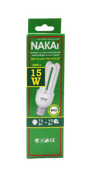 No name 75219пц Лампа NEP 3U-mini 15W/842 E-27 прохладный белый свет