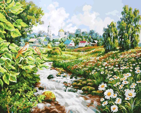 Белоснежка 160-АВ Раскраски по номерам Там, где поют соловьи, 50*40 см
