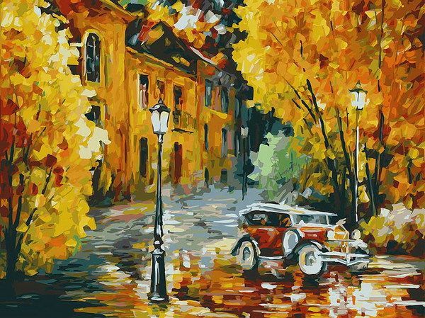 Раскраски по номерам на картоне. Город 30*40 см