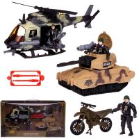 ABtoys (АБтойс) PT-01663 Игровой набор Abtoys Боевая сила Военная техника: танк, вертолет, мотоцикл, 2 фигурки солдат