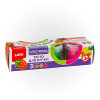 LORI Тдл-022 Пластишка Набор теста для лепки №19 в картонной коробке (3 цвета по 80г)