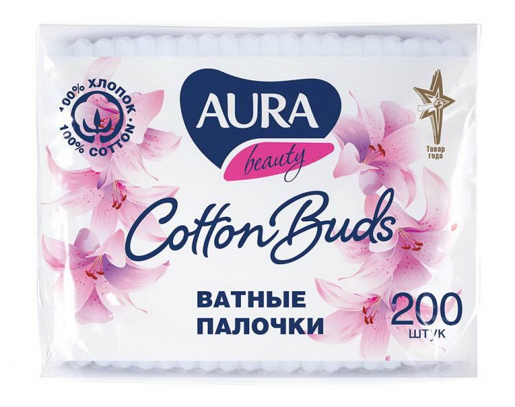 AURA 6440-КК Ватные палочки AURA 200 штук