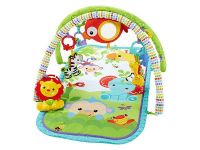 Fisher-Price CHP85 Коврик игровой Друзья из тропического леса, 3 в 1