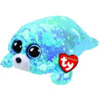 TY 36676 Flippable Мягкая игрушка Тюлень Waves с пайетками, 15 см