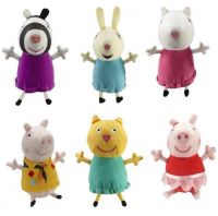 Peppa Pig 15556 Мягкая игрушка "Пеппа и друзья" озвученная, 15 см, 6 героев