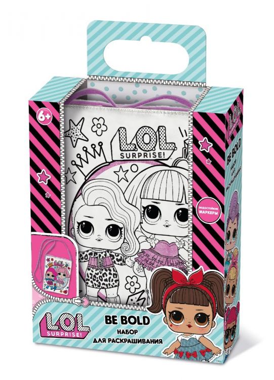 LOL Surprise LC0003 Набор для творчества LOL Surprise Сумка прогулочная для раскрашивания "Be Bold" 17*21,5*1,5 см