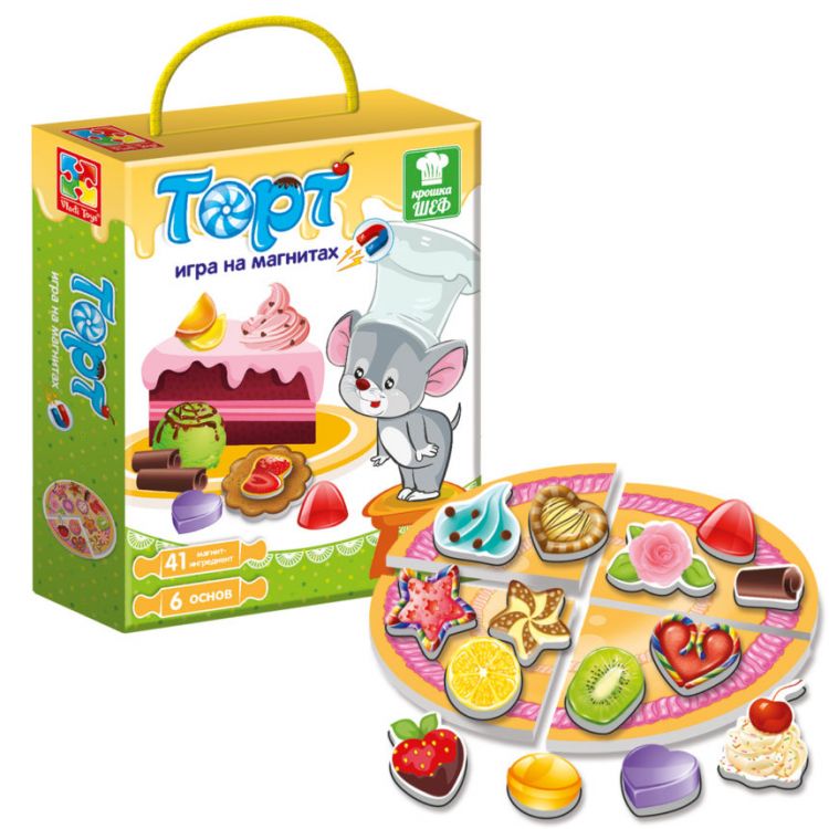 Vladi Toys VT3004-07 Игра магнитная Крошка Шеф "Торт"
