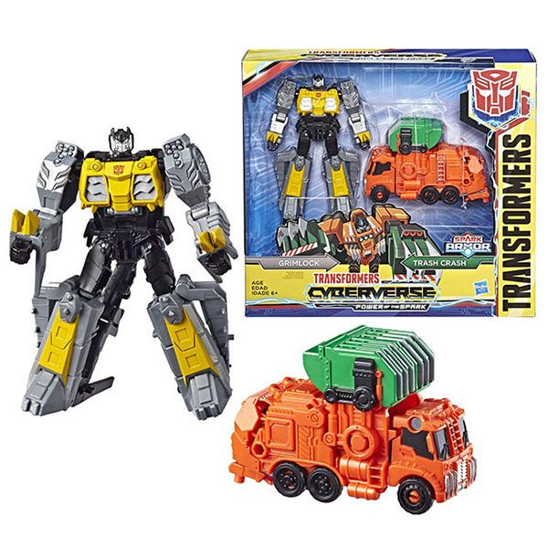 Hasbro E4330 Transformers Cyberverse Spark Armor Tрансформер, Grimlock & Trash Crash, 18 см