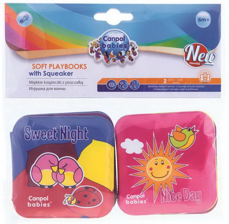 Canpol Babies 250915020 Книжки Canpol Babies Day&amp;Night с пищалкой, мягкая в наборе 2 шткуки