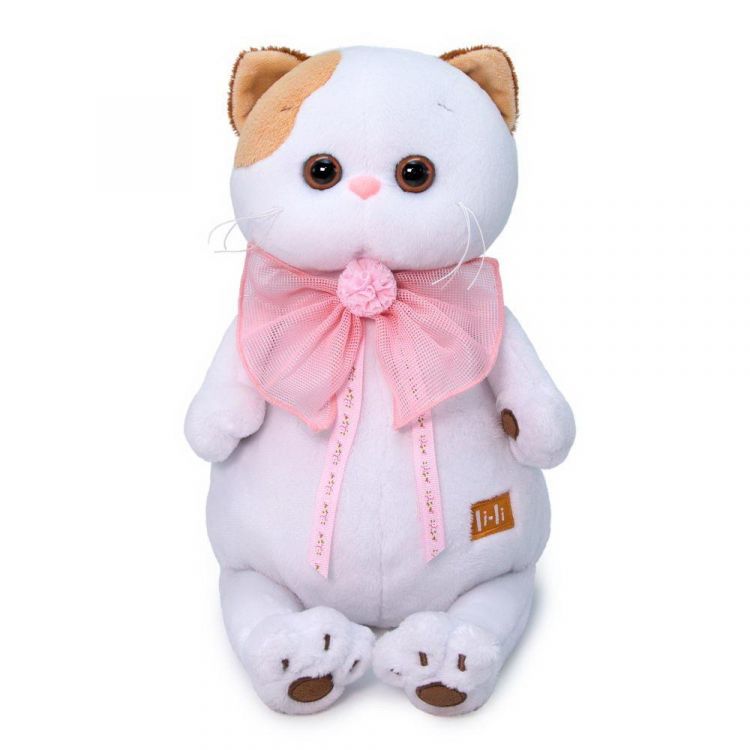 BUDI BASA LK24-052 Мягкая игрушка BUDI BASA Кошка Ли-Ли с розовым бантом 24 см