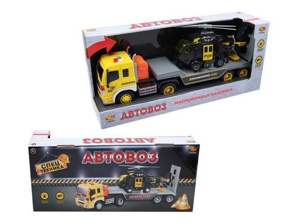 ABtoys (АБтойс) C-00344 Спецтехника. Автовоз инерционный 1:16, световые и звуковые эффекты