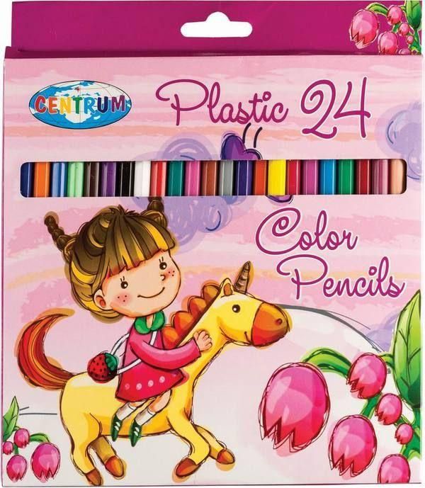 Centrum 85393 Карандаши пластиковые цветные Единорог, 24 цвета