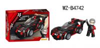Junfa WZ-B4742 Конструктор Junfa Linoos Гоночная машина (черная), 156 деталей, резиновые колеса, фигурка пилота