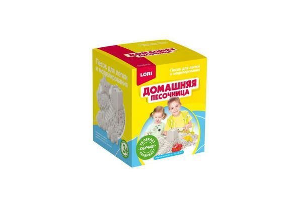 Песочница домашняя Морской песок 0,5 кг, 2 формочки