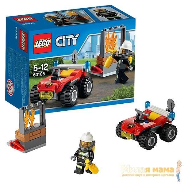 Lego City 60105 Лего Город Пожарный квадроцикл, 64 детали
