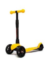 Buggy Boom Alfa 003-2127 Самокат детский трехколесный АЛЬФА, светящиеся колеса, с регулируемой складной ручкой (желтый 27)