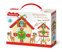Десятое королевство 02927ДК Шнуровки и липучки. "Часы  с кукушкой"  BABY TOYS