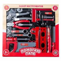 AB-toys PT-00273 Помогаю папе. Набор инструментов, 23 предмета