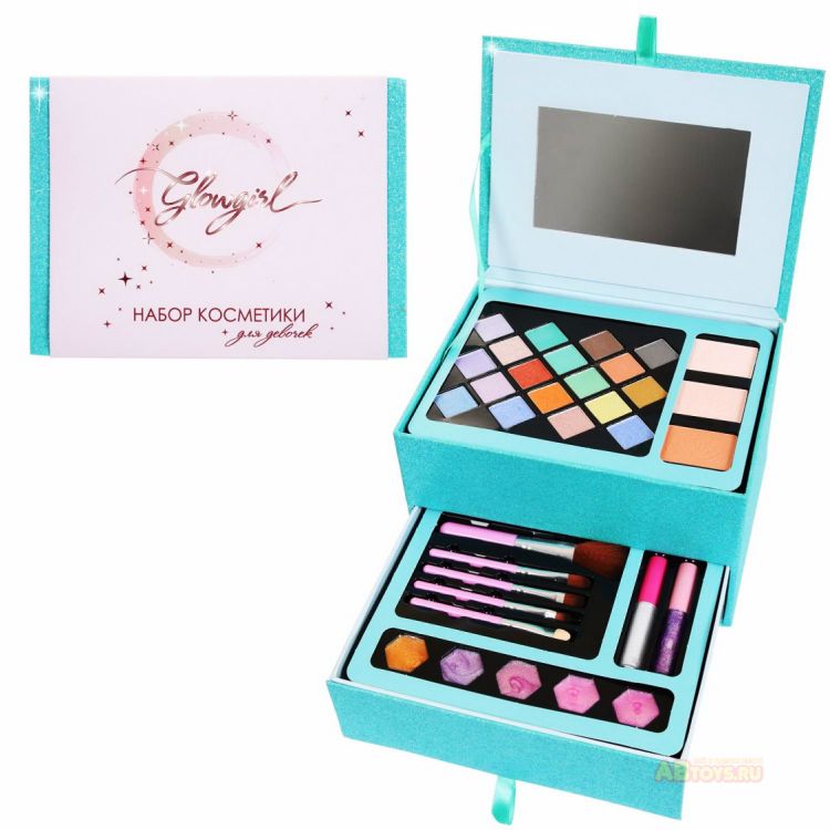 Glowgirl K-0036 Набор косметики для девочек Glowgirl. Подарочный набор "Сверкающий бирюзовый"