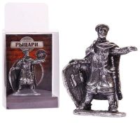 Амберкинг TIN-13 Фигурка литая. Солдатик металлический. Крестоносец-командир 54мм (1:32) олово