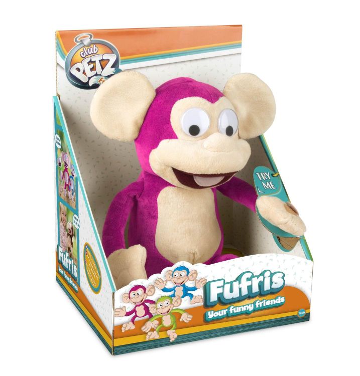 IMC Toys 94161/розовая Игрушка интерактивная IMC Toys Club Petz Funny Обезьянка Fufris интерактивная, смеётся и подпрыгивает, звуковые эффекты, мягконабивная, розовая