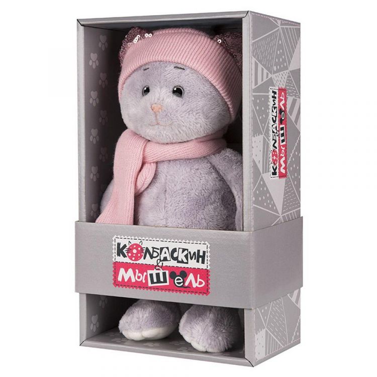 Колбаскин&amp;Мышель MT-MRT062004-20 Мягкая игрушка Maxitoys Колбаскин&amp;Мышель Мышель в Шарфе и Шапке 20 см
