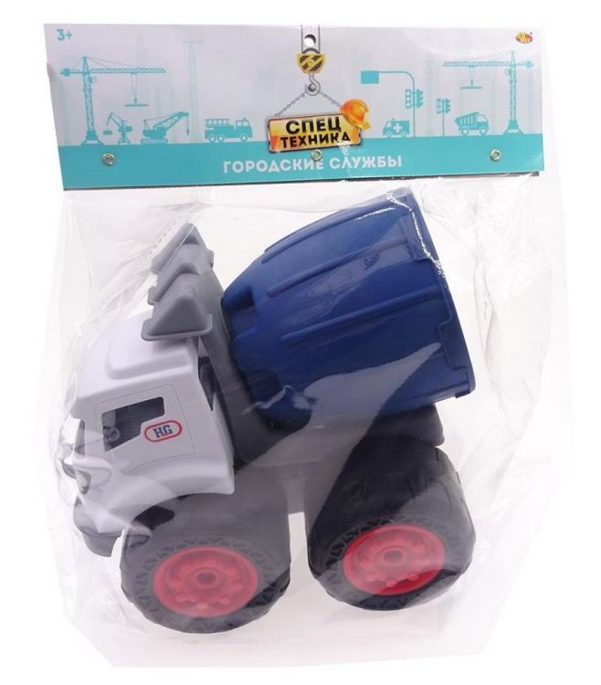 ABtoys (АБтойс) C-00402 Машинка ABtoys Спецтехника Городские службы Бетономешалка со съемным кузовом , сине-белая, 27х18,1х24,6