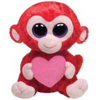TY 36104 Beanie Boo's Мягкая игрушка Обезьянка Charming с сердечком,15 см