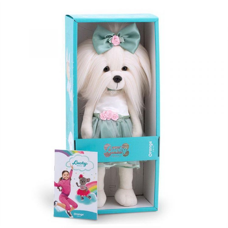 Orange Toys LD5/071 Мягкая игрушка Orange Toys Собачка Lucky Mimi Розовый бутон с каркасом, 37 см
