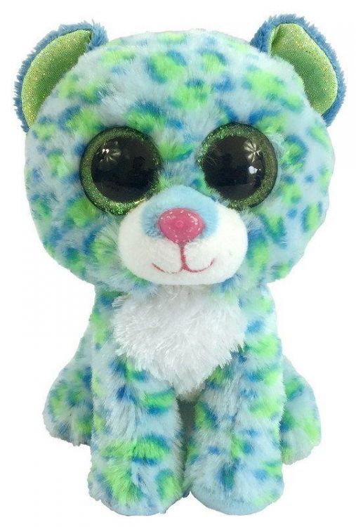 AB toys M0012 Мягкая игрушка Леопард бирюзовый, 15 см