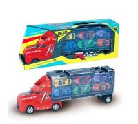 Junfa Toys LA-010 Автовоз с металлическими машинками + настольная игра