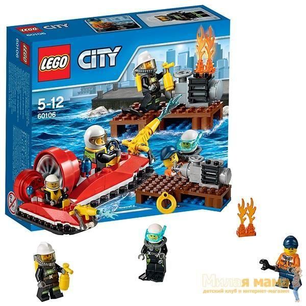 Lego City 60106 Конструктор Лего Город Набор для начинающих "Пожарная охрана", 90 деталей