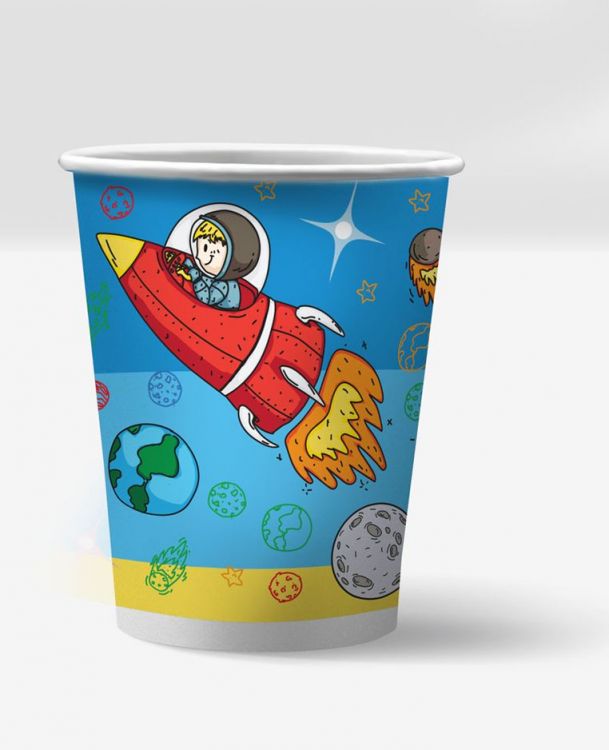 ND Play 297192 Набор бумажных стаканов ND Play Космонавты, 250 мл 6 штук