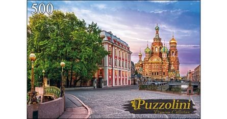Puzzolini 7672 Пазл Санкт-Петербург Вид на храм Спаса-на-крови, 500 элементов