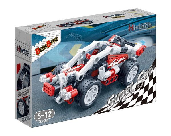 BANBAO 6966 Конструктор Гоночная машина,  138 деталей, 23х15х5см
