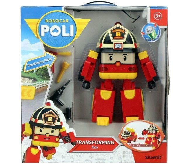 Robocar POLI 83284 Рой Мега-трансформер со светом и звуком, 25 см